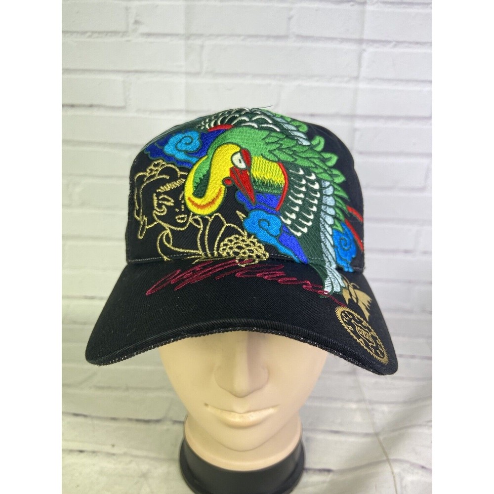Cliff Raven Artwear Peacock Hardy Tattoo Embroidered Mesh Back Snapback Hat Cap